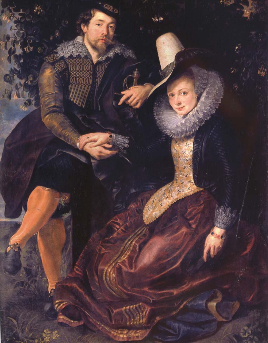 Rubens with his First wife isabella brant in the Honeysuckle bower